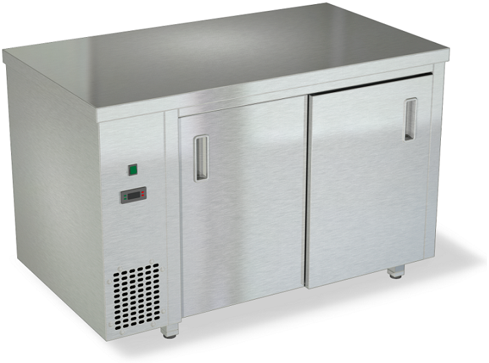 Тепловой стол для профессиональной кухни без борта, задняя стенка нержавеющая сталь СПС-834/607НТ (600x700x850 мм)